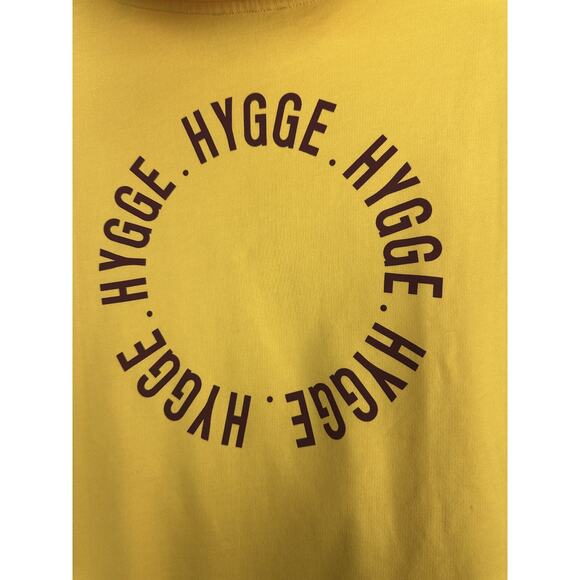 HYGGE Copenhagen Organic Cotton Men's Hoodie Yellow Scandinavian Pullover XL - Picture 4 of 9